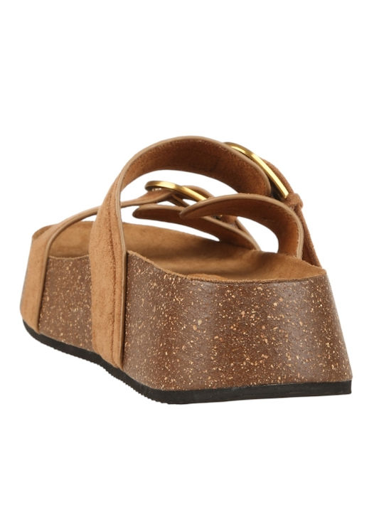 Damen Flache Sandalen Braun