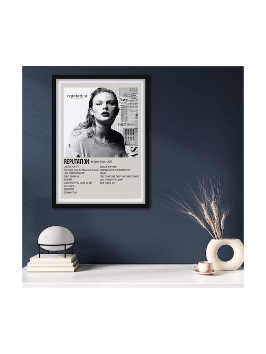 Music Poster Taylor Swift Reputation Ms058 40cm X 50cm Premium Black Wooden Frame