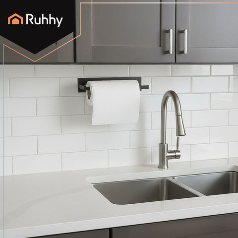 Ruhhy Metallic Black Paper Towel Holder 25x7cm