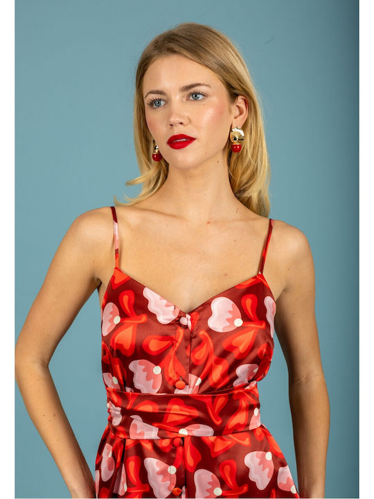 Summer Maxi Evening Satin Red Dress