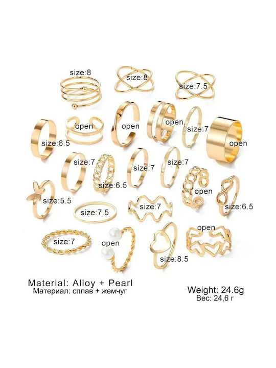 Set Gold Plated Rings