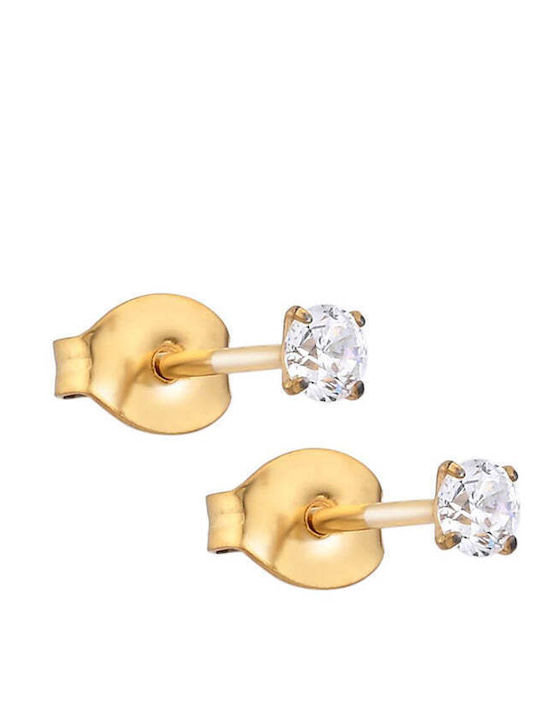 Asimi Body Piercing Earrings Steel Gold Plated with Stones