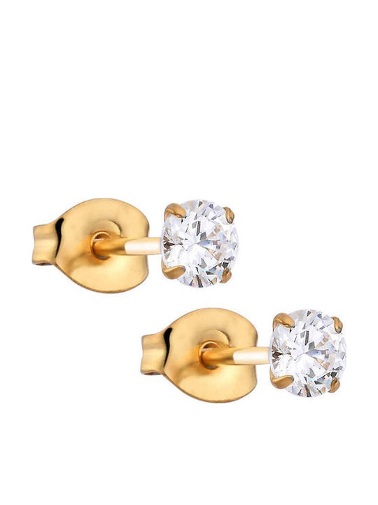 Asimi Body Piercing Earrings Steel Gold Plated with Stones