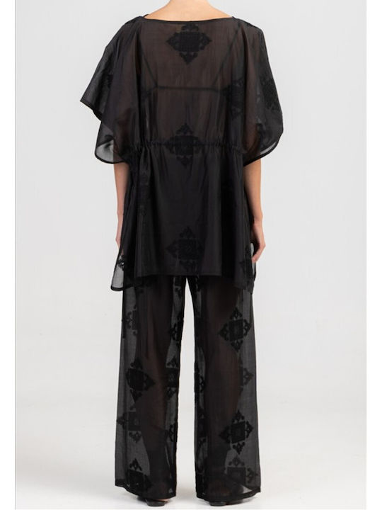 Women's Pantaloons with Rubber Band Black