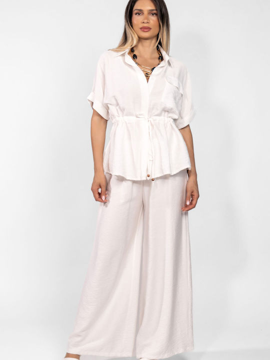 Damen Weißes Set mit Hose