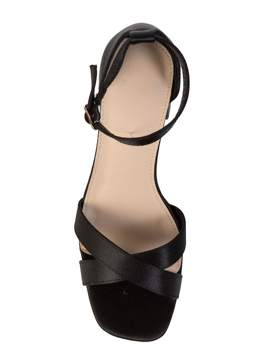 Fabric Black Sandals