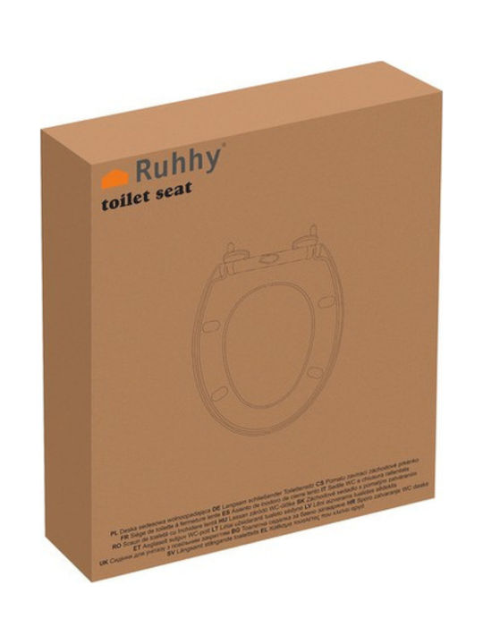 Ruhhy Capac WC Închidere Lentă Plastic 37x44cm Gri