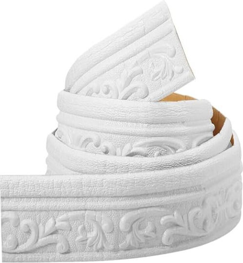 Bandă Decorativă Pentru Perete Zola Perfectă Ca Ornamentală Bandă Spumă Lungime 230 Cm Albă