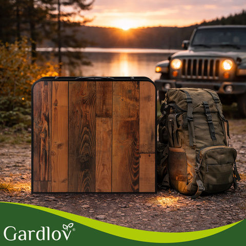 Gardlov Masă de Picnic - Bancă Din Aluminiu Pliabilă În Valiză 120x60x33.5cm Neagră