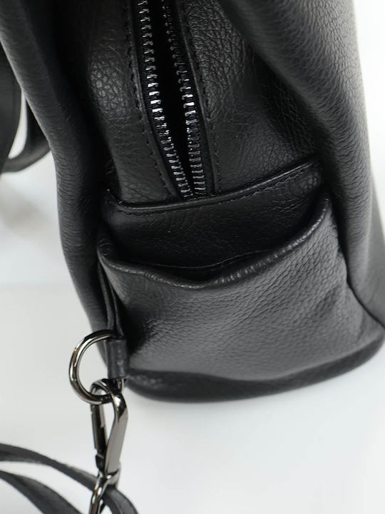 Damentasche aus Leder Rucksack Handtasche Schwarz