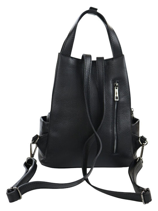 Damentasche aus Leder Rucksack Handtasche Schwarz