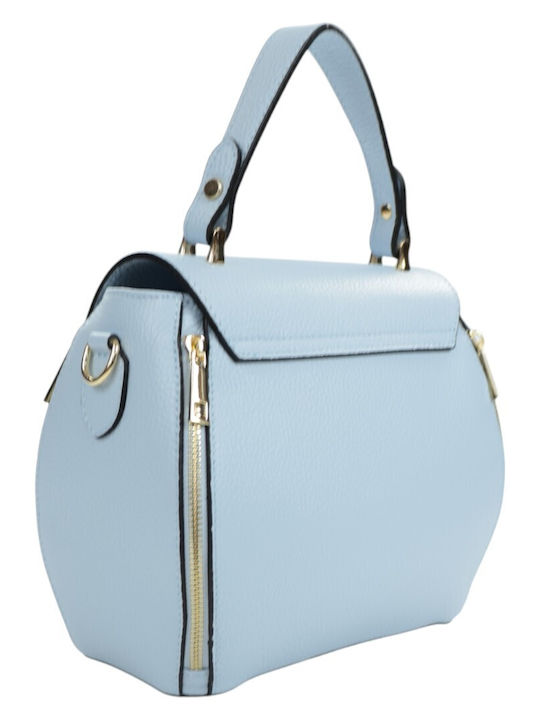 Leather Women's Light Blue Shoulder Bag