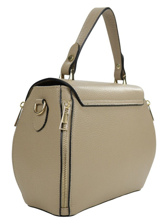 Leather Women's Shoulder Bag Taupe