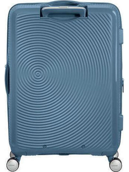 American Tourister Soundbox Medium Travel Suitcase Stone Blue Height 67cm