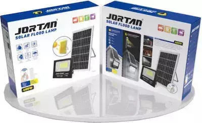Jortan Στεγανός Ηλιακός Προβολέας LED 300W Ψυχρό Λευκό 6500K με Τηλεχειριστήριο IP66
