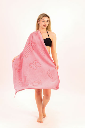 SteweHome Cotton Pink Beach Towel 140x70cm