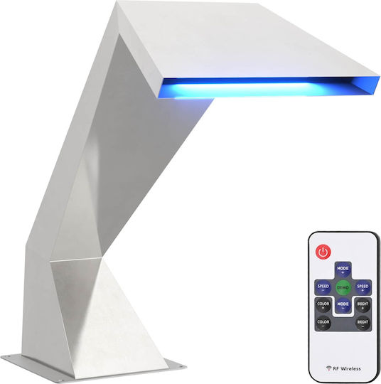 vidaXL Pool Wasserfall Mit LED Beleuchtung Aus Rostfreiem Stahl Silber