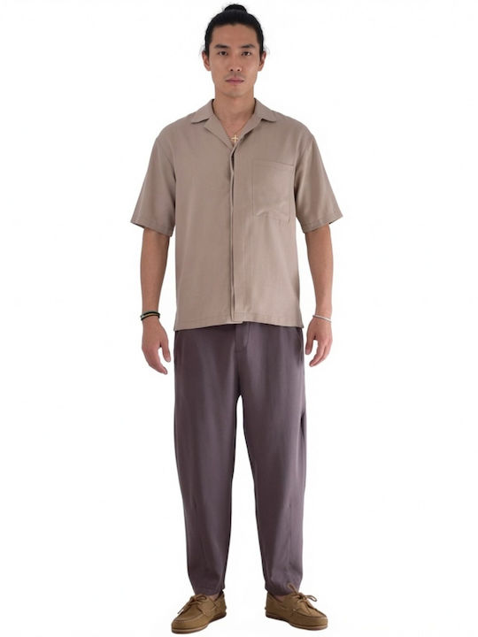 Trousers in Loose Fit Taupe