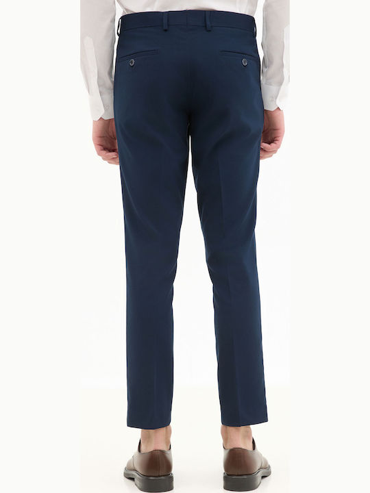 Men's Elastic Slim Fit Trousers Blue