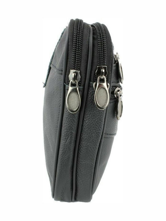Leather Men's Shoulder / Crossbody Bag Black