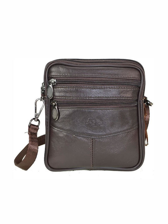 Leather Men's Shoulder / Crossbody Bag Brown