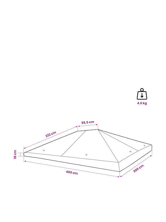 vidaXL Сгъваема Градинска Беседка Синя 3x4м