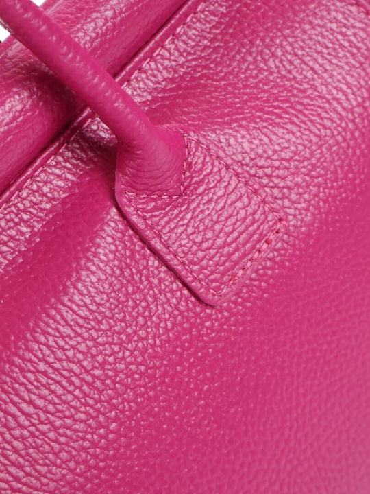 Leather Women's Tote Handbag Fuchsia