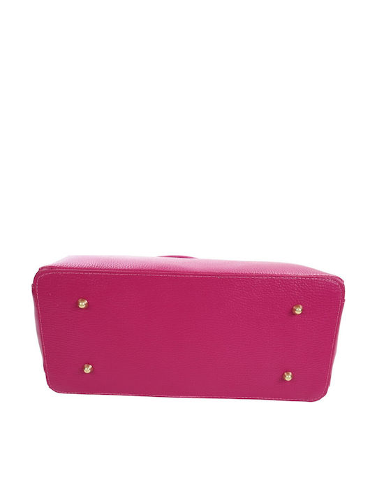 Leather Women's Tote Handbag Fuchsia
