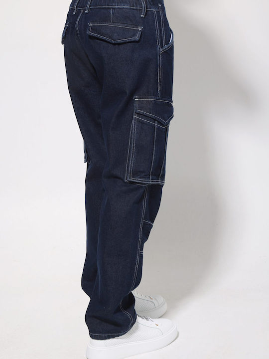 Men's Cargo Jeans Pants with Relaxed Fit Navy Coseo