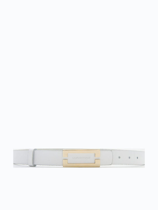 Leather Women's Belt White