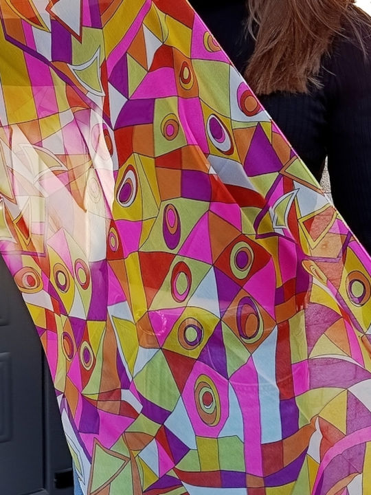 Damen Seiden Foulard Fuchsie