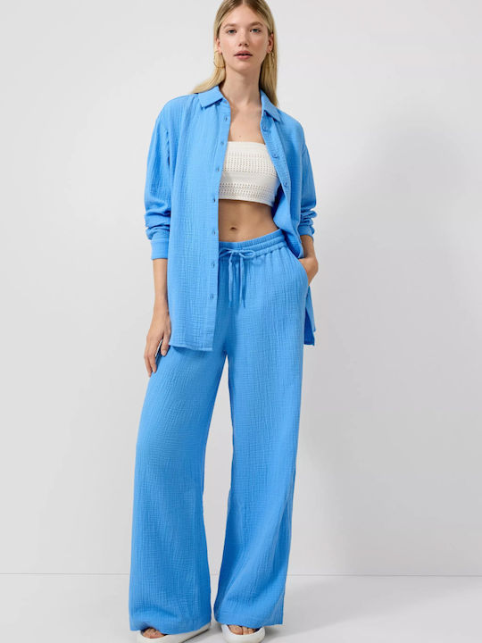 Long Sleeve Women's Shirt Light Blue