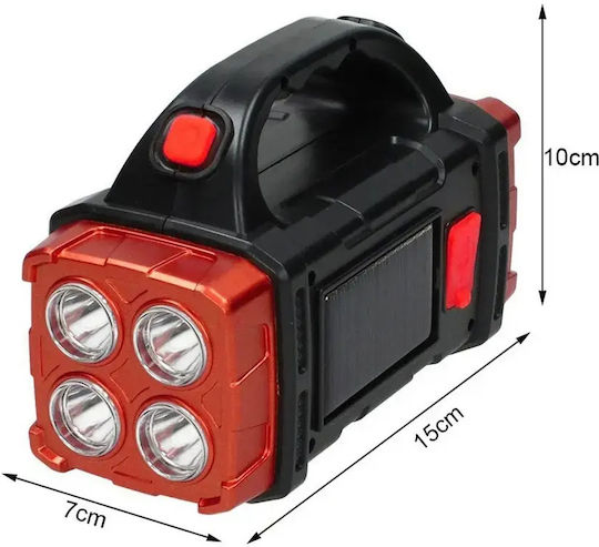 Verk Group Led Solar Lighting Accessory for Camping with Flashlight & Powerbank 25W Red