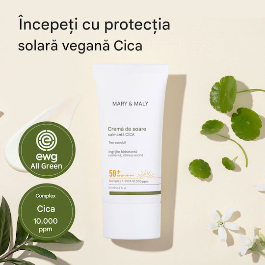 Mary & May CICA Soothing Cremă Solară de Față SPF50+ 50ml