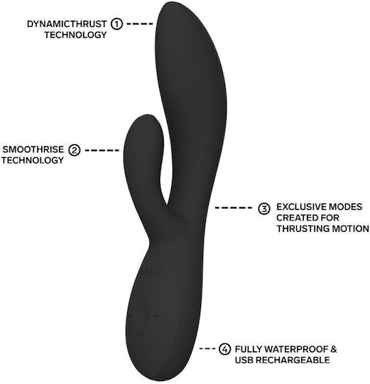 Lelo Ina Thrust Vibrator Kaninchen mit Fernsteuerung Schwarz