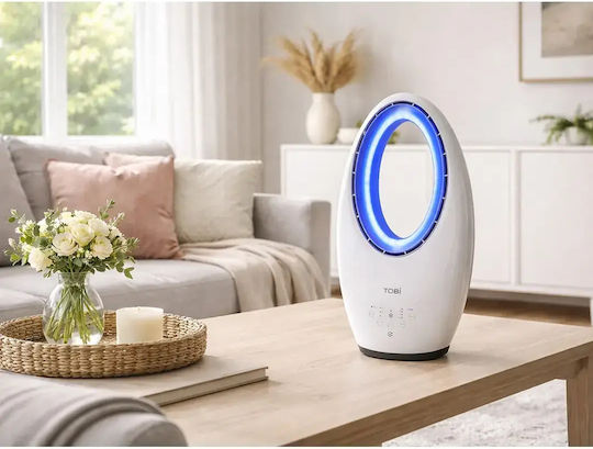 Verk Group Tobi Вентилатор Без Перки 60W с Дистанционно Бял
