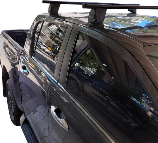 Menabo Aluminum Car Roof Bars for Toyota Hilux 2020+ Set with Roof Rack Legs Black