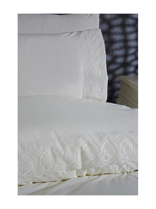 SteweHome Duvet Cover Set 200x220cm Double With 2 Pillowcases Beige