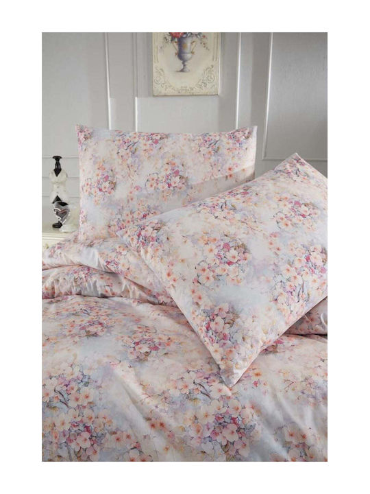 SteweHome Σετ Παπλωματοθήκη Βαμβακερή 200x220cm Διπλή με 2 Μαξιλαροθήκες Πολύχρωμο