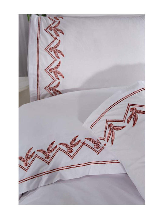 SteweHome Σετ Παπλωματοθήκη Βαμβακερή 200x220cm Διπλή με 2 Μαξιλαροθήκες Μπεζ