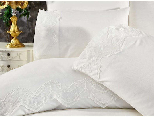 SteweHome Duvet Cover Set 200x220cm Double With 2 Pillowcases Beige