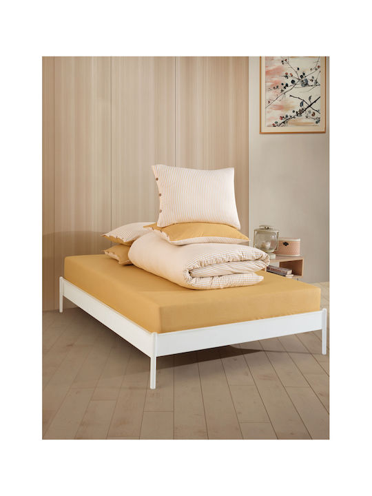 SteweHome Σετ Παπλωματοθήκη 200x220cm Διπλή με 2 Μαξιλαροθήκες Ριγέ