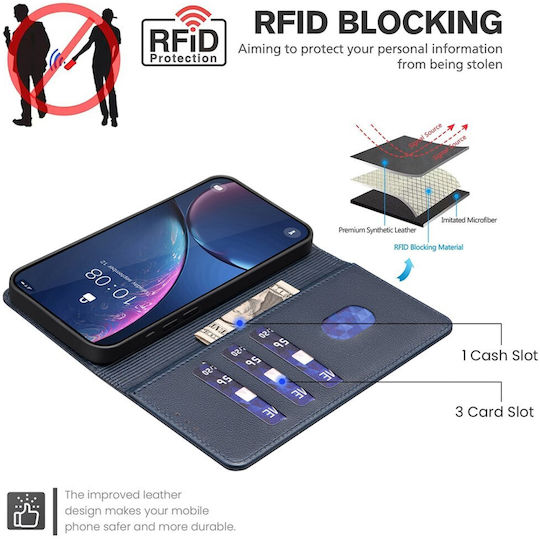 Binfen Binfen Handyhülle aus Synthetischem Leder und Silikon Blau für iPhone 15