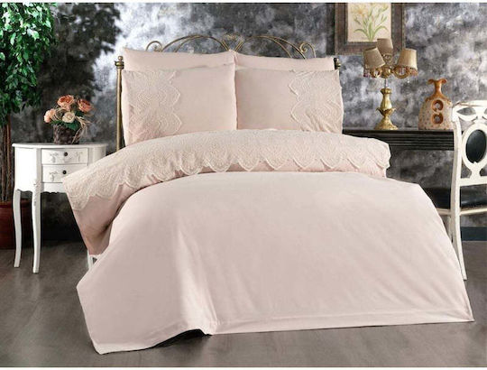 SteweHome Duvet Cover Set 200x220cm Double With 2 Pillowcases Brown