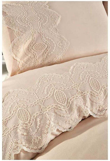 SteweHome Duvet Cover Set 200x220cm Double With 2 Pillowcases Brown