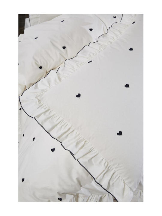 SteweHome Σετ Παπλωματοθήκη Βαμβακερή 200x220cm Διπλή με 2 Μαξιλαροθήκες Μπλε Σκούρο