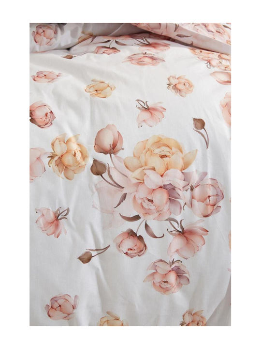 SteweHome Σετ Παπλωματοθήκη Βαμβακερή 200x220cm Διπλή με 2 Μαξιλαροθήκες Πολύχρωμο