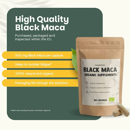 Cupplement Organic Black Maca 500mg 100 κάψουλες