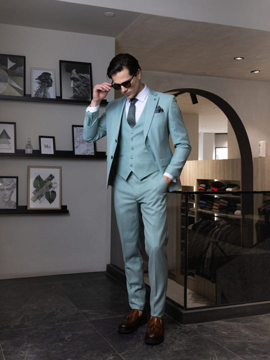 Men's Suit with Vest Mint