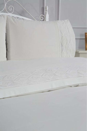 SteweHome Duvet Cover Set 200x220cm Double With 2 Pillowcases Beige